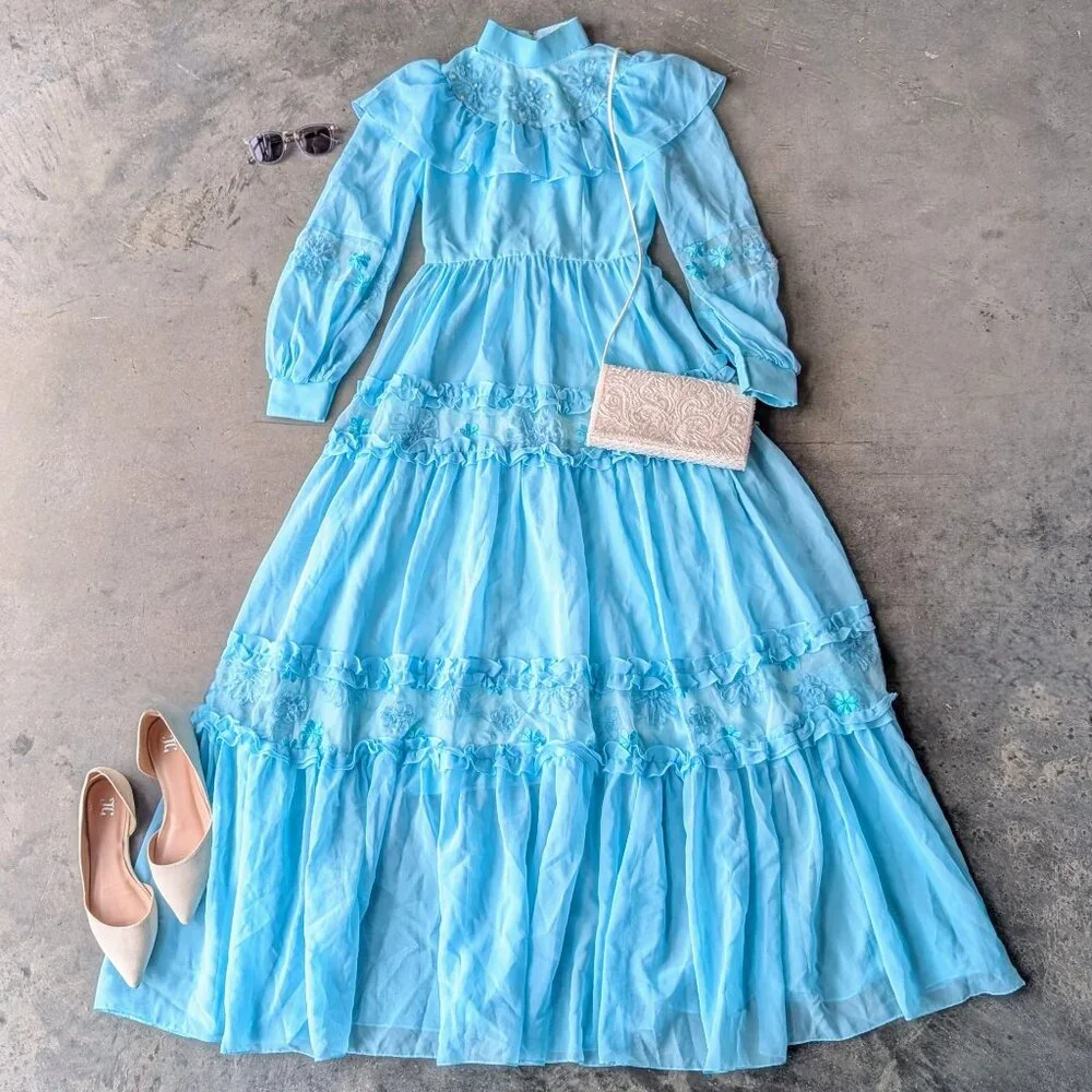 japanese maxi dress Colina Dress, Japanese Organic Cotton, Picnic